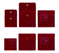 SUPERFINDINGS 8Unids 2Estilos Bolsa Cuadrada de Tela 7/10cm Bolsas de Joyería de Terciopelo Rojo Oscuro con Cierre A Presión Bolsas de Tela para Joyas Pulsera Auriculares Bolsa Cuentas Bolsitas Regalo