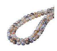 SUPERFINDINGS 94 cuentas de ágata negra de 8 mm, ágata natural, piedras preciosas, redondas, cuentas sueltas, perlas de piedra auténticas para la fabricación de pulseras y collares de bricolaje con