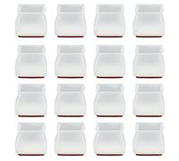 SUPERFINDINGS Alrededor de 20 Pieza 35x33mm Blanca Protectores de Silicona para el Piso de Las Patas de Las Sillas con Almohadillas de Fieltro Antideslizantes para Muebles Que Se Mueven En Silencio
