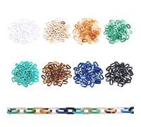 SUPERFINDINGS Alrededor de 960 Pcs de Anillos de Enlace de Acrílico 8 Colores Conectores de Enlace Rápido C-Clips Ganchos Anillo para Pendiente Collar Fabricación de Manualidades DIY