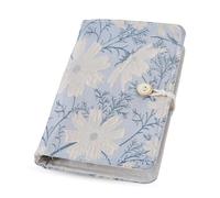 SUPERFINDINGS Carpeta A6 con 6 anillas, sobre rellenable, hoja suelta, planificador personal, sobre con botón, cuaderno de flores azules, encuadernación para agenda A6 (papel de relleno)
