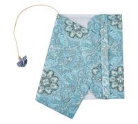 SUPERFINDINGS Cubierta de libro de tela A5 para protección de libros de bolsillo, cubierta rectangular azul con estampado floral Funda de tela para libros de tapa dura