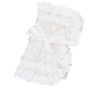 SUPERFINDINGS Funda para libro de encaje A6, hecha a mano, protector de tela suave con ribete de encaje, lavable, floral, con lazo 3D, color beige, para amantes de los libros