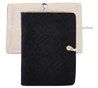 SUPERFINDINGS Fundas de libros hechas a mano de tela para libros de tapa blanda, protector de libros de tela negra para cuadernos, planificador de la Biblia, accesorios para amantes de los libros