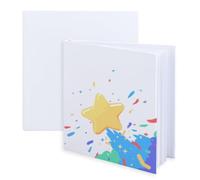 SUPERFINDINGS Juego de 2 libros vacíos de tapa dura, 14 x 13 cm, con páginas gruesas, 24 páginas, libro de manualidades para escribir, dibujar, libro de visitas, cuaderno de bocetos personalizado