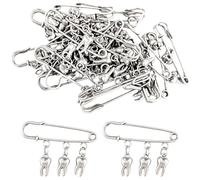 SUPERFINDINGS - Juego de 20 pines con colgante de dientes antiguos con colgantes dentales estilo punk para alfileres de Kilt regalos para higienista dental Assistant, 50mm, Hierro