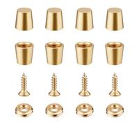 SUPERFINDINGS Juego de 4 patas de latón para tabla de cortar, 15 x 15 mm, almohadillas de latón, para utensilios de cocina y todo tipo de muebles, color dorado