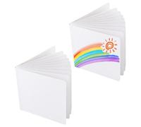 SUPERFINDINGS Libro de cartón en blanco, 20 hojas, cuadrado, tapa dura, libro de cartón, 16,5 x 16,5 cm (6,5 x 6,5 pulgadas), para principiantes de artistas, color blanco