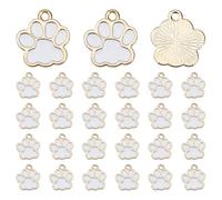 SUPERFINDINGS - Lote de 120 colgantes con forma de huella para perros blancos y patas, diseño de animales