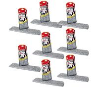 SUPERFIVE, Black Mop Refill - Recambio de fregona de Microfibra, Flequillo Plano, 8 Unidades
