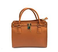 Superflybags Bolso de mano para mujer modelo SOFIA en piel auténtica fabricada en Italia, coñac, L