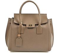 Superflybags Bolso de mujer modelo ABRAXAS Bolso Cuero auténtico Palmellato Made In Italy, pardo, L