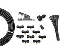 SUPERFOG Sistema de Nebulización doméstico para refrescar el patio o jardín. con 10 Toberas o puntos de enfriamiento, Negro, SF3050