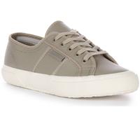SUPERGA 2750 Fossil F Avorio Cuero con Cordones Zapatillas de Mujer Gris Ru 3-7