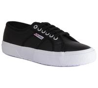 Superga 2750 Mujer Cordones Cuero Casual Entrenador en Negro Blanco Talla UK 3 -