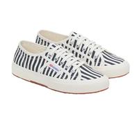 Superga Tenis unisex con estampado de rayas 2750 para adultos, Blanco/azul (Off White/Navy), 8.5 Women/7 Men