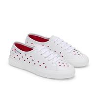 Superga Tenis unisex para adultos 3750 Hearts de material vegano, Blanco/Rojo, 6.5 Women/5 Men