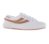 Superga Zapatillas de piel de vacuno con estampado de guepardo Cotu 2953 para mujer, White, 35 EU