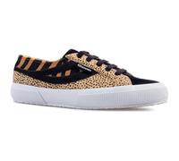 Superga Zapatillas de piel de vacuno con estampado de guepardo y cebra para mujer, Black, 35 EU