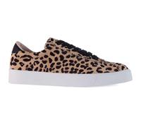 Superga Zapatillas deportivas de piel de vacuno con estampado de leopardo 2843 Club S para mujer, beige, 36 EU