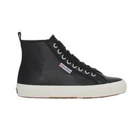 Superga - Zapatillas para mujer 2750 Mid Tumbled Leather, negro y blanco, 37 EU