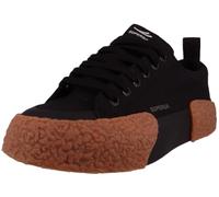 Superga Zapatos con Cordones para Mujer/Zapatillas Bajas Negro Textil, 37 EU
