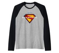 Supergirl 2026 Full Color Shield Name in Center Camiseta Manga Raglan