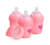 Supergirl DC Comics - Biberones anticólicos Herobility dobles - 140 ml (5 onzas líquidas) - Paquete de 3 biberones