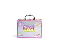Martinelia, Set de Maquillaje con espejo LED Supergirl. 25 x 19 x 9 cm. Contiene sombra de ojos, esmalte de uñas, brillo de labios y separador de dedos.