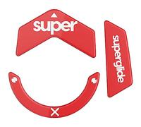 Superglide 2 - Nueva Superficie Texturizada de Velocidad controlable, Patas de ratón más Lisas/deslizamientos Fabricados con Vidrio Ultra Fuerte, Suela Suave y Duradera para Logitech 502X [Rojo]