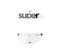 Superglide - Patines de ratón de cristal, deslizamiento súper suave, borde redondo pulido, patas de mouse para juegos súper rápidos con suela duradera para Pulsar X3 LHD Series (tipo S, blanco)