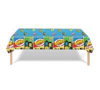 Superhero Mantel,Superhero Party Mantel 108 x 180 cm Manteles de Mesa para Fiestas Infantiles Manteles de Plástico Desechable para Chico Niñas Fiesta de Cumpleaños Decoración