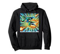 Superhéroe Dino luchando a través de una Aventura galáctica Sudadera con Capucha