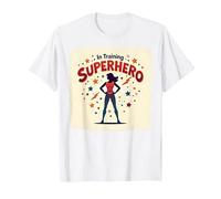 Superhéroe en Entrenamiento empoderando a Las Mujeres Estilo cómic Retro Camiseta, Hombre, Blanco, M