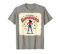 Superhéroe en Entrenamiento empoderando a Las Mujeres Estilo cómic Retro Camiseta, Hombre, Pizarra, 3XL