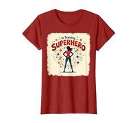 Superhéroe en Entrenamiento empoderando a Las Mujeres Estilo cómic Retro Camiseta, Mujer, Arándano, XL