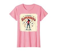 Superhéroe en Entrenamiento empoderando a Las Mujeres Estilo cómic Retro Camiseta, Mujer, Rosado, S