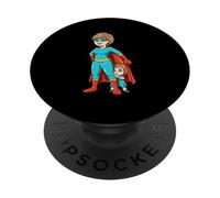 Superhéroe Mamá Día De La Madre De Dibujos Animados Héroe PopSockets PopGrip Adhesivo