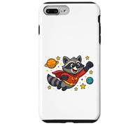 Superhéroe mapache volando a través del espacio - Dibujos animados divertidos Carcasa para iPhone 7 Plus/8 Plus