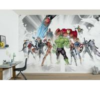 Superhéroes Papel Pintado Pared Mural Marvel Avengers 366x254cm Gratis Adhesivo