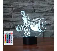 SUPERHONGJIHAO Luz nocturna para niños, lámpara LED 3D con control remoto, 16 colores cambiantes, regalo de cumpleaños para niños