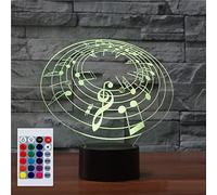 SUPERHONGJIHAO Luz nocturna para niños, lámpara LED 3D con control remoto, 16 colores cambiantes, regalo de cumpleaños para niños