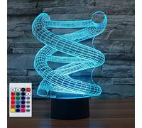 SUPERHONGJIHAO Luz nocturna para niños, lámpara LED de ADN 3D con control remoto, 16 colores cambiantes, regalo de cumpleaños para niños