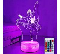 SUPERHONGJIHAO Luz nocturna para niños, lámpara LED de ballet 3D con control remoto, 16 colores cambiantes, regalo de cumpleaños para niños