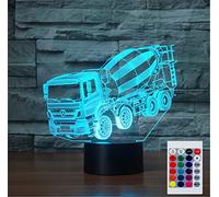 SUPERHONGJIHAO Luz nocturna para niños, lámpara LED de camión de barro 3D con control remoto, 16 colores cambiantes, regalo de cumpleaños para niños