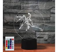 SUPERHONGJIHAO Luz nocturna para niños, lámpara LED de esgrima 3D con control remoto, 16 colores cambiantes, regalo de cumpleaños para niños