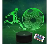SUPERHONGJIHAO Luz nocturna para niños, lámpara LED de fútbol 3D con control remoto, 16 colores cambiantes, regalo de cumpleaños para niños