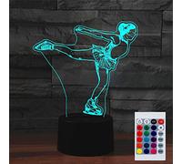 SUPERHONGJIHAO Luz nocturna para niños, lámpara LED de patinaje 3D con control remoto, 16 colores cambiantes, regalo de cumpleaños para niños