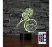 SUPERHONGJIHAO Luz nocturna para niños, lámpara LED de tenis 3D con control remoto, 16 colores cambiantes, regalo de cumpleaños para niños