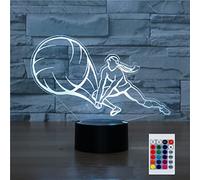 SUPERHONGJIHAO Luz nocturna para niños, lámpara LED de voleibol 3D con control remoto, 16 colores cambiantes, regalo de cumpleaños para niños